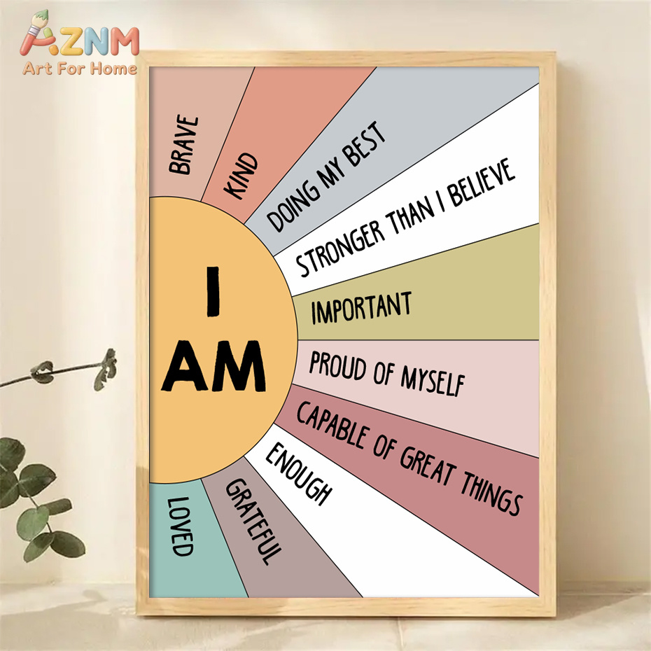 Kids Education Quotes - 1PCS Educational Sun Colorful Positive Affirmation