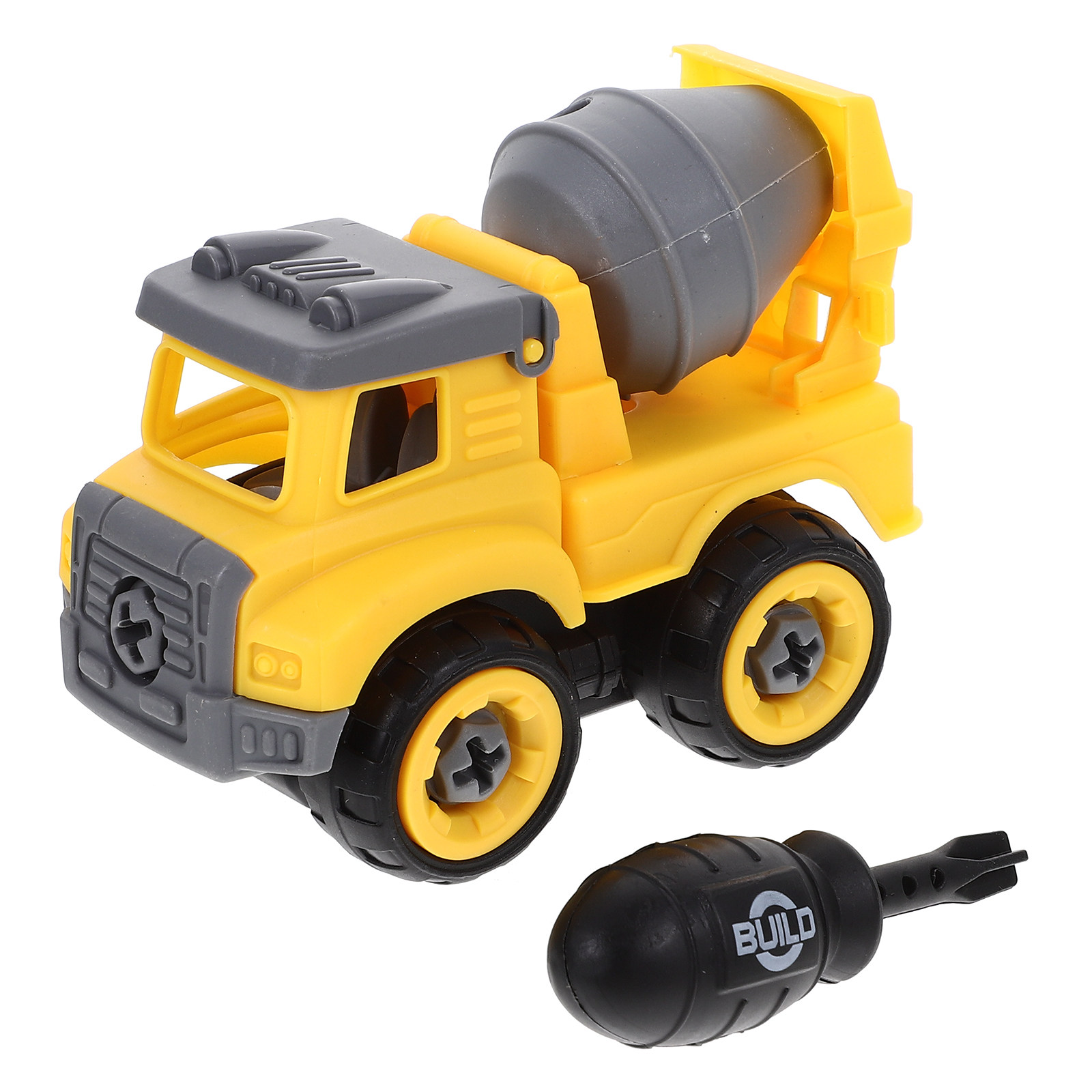 Kids Education In Us - Kids Cement Mixer Construction Vehicle Yellow