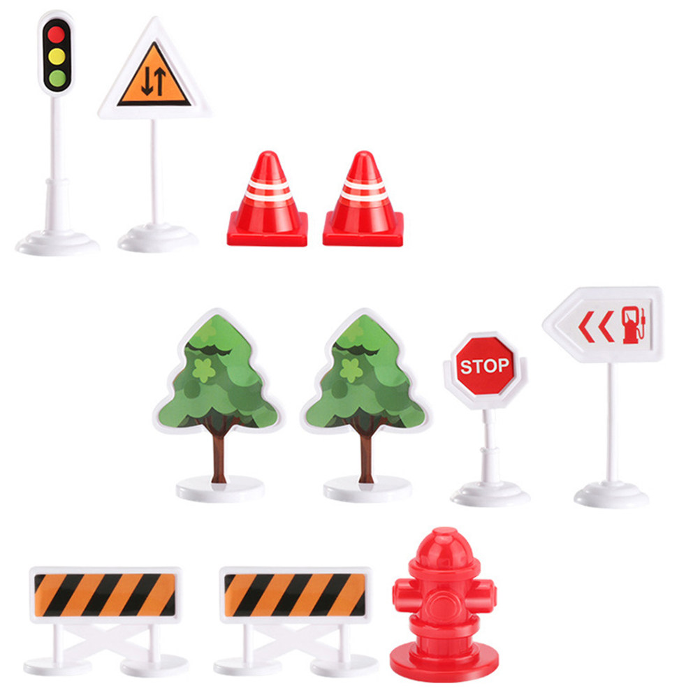 Kids Education In Us - 33Pcs Roadblock Scene Layout Accessories for