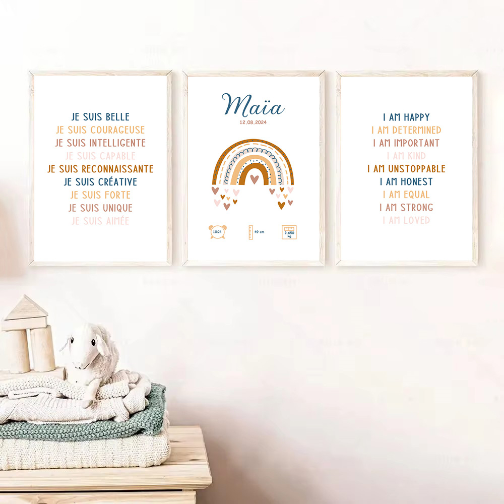 Kids Education Quotes - Custom Baby Name Birth Poster Educational