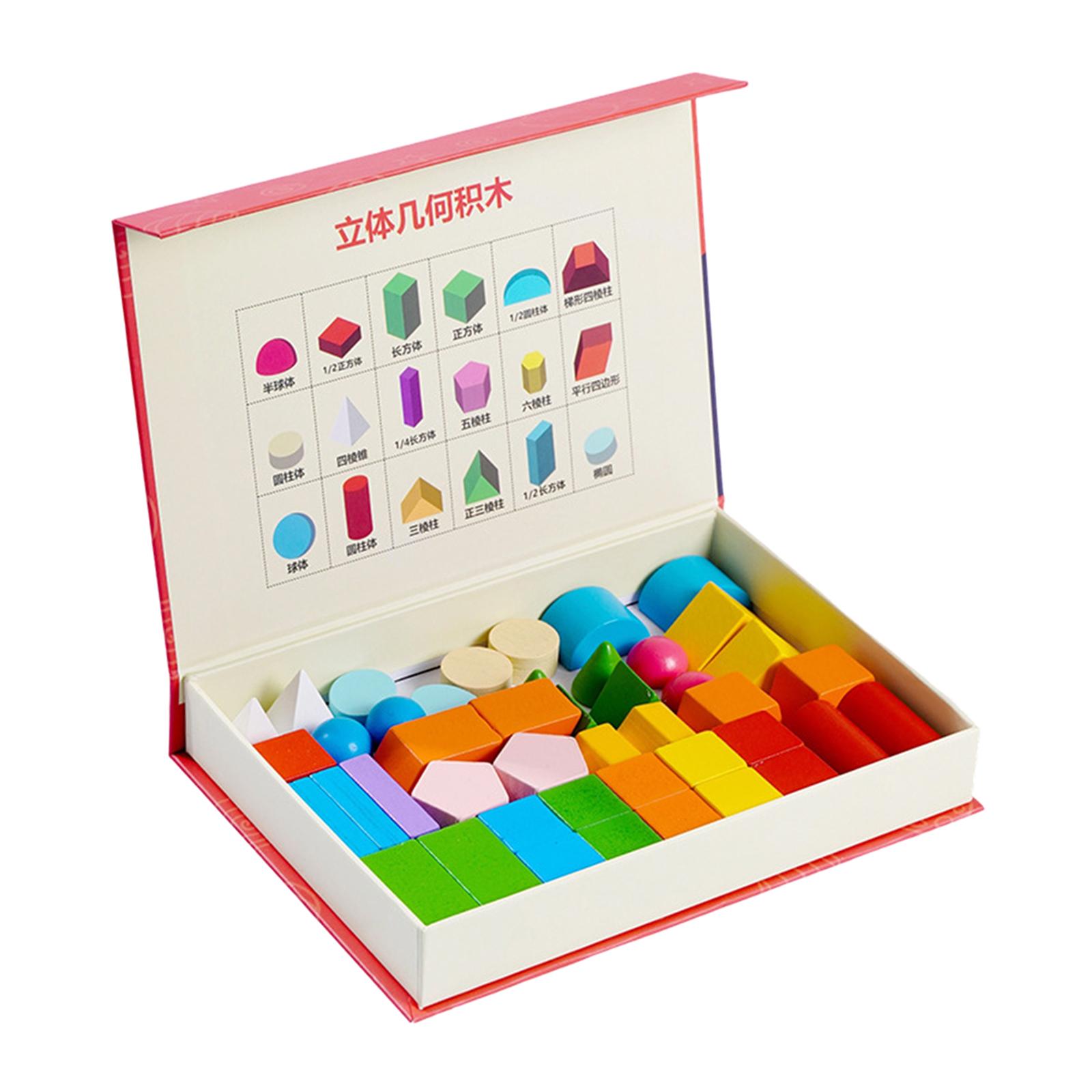 Math Manipulative Set - Geometry Games for Kids Wooden 3D