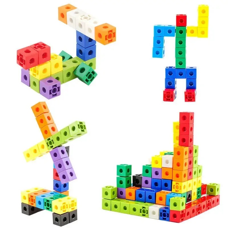 100PCS Set Linking Cubes Math  - Math Manipulative Set avaliação e preço