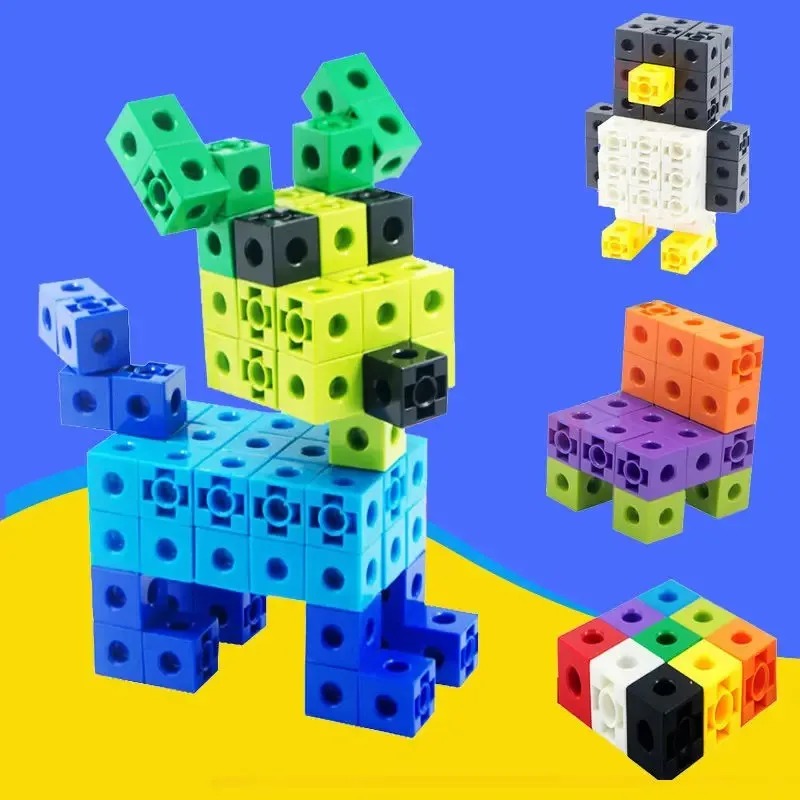 100PCS Set Linking Cubes Math  - Math Manipulative Set avaliação e preço