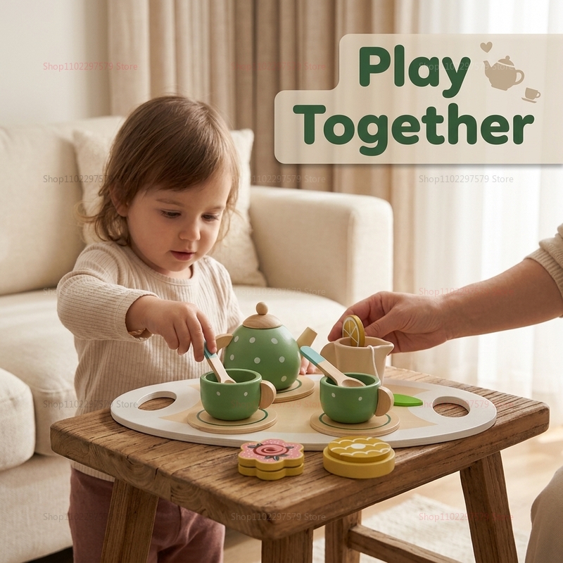 Kids Wooden Afternoon Tea Set  - Kids Education Help avaliação e preço