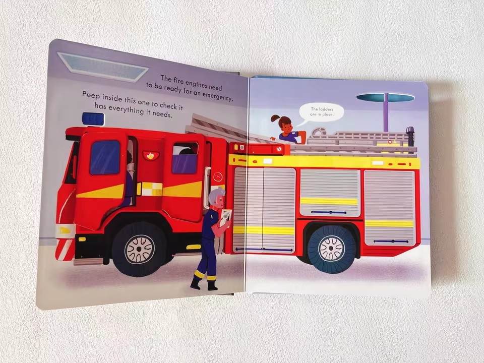 Usborne Peep Inside How A Fire - Kids Education Book avaliação e preço