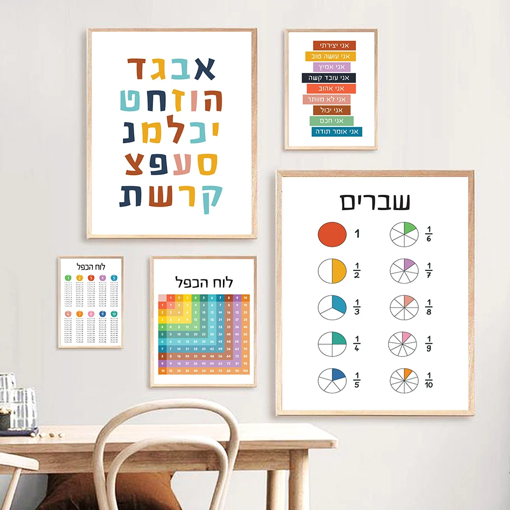 Hebrew Alphabet Educational Ar - Kids Education Quotes avaliação e preço