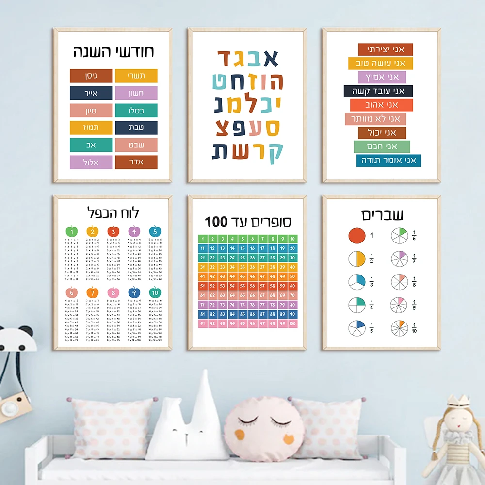 Hebrew Alphabet Educational Ar - Kids Education Quotes avaliação e preço