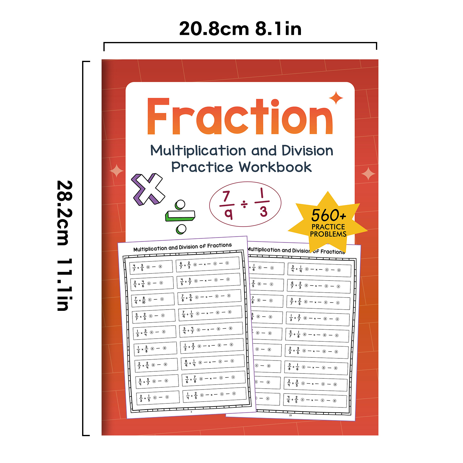 32 Pages A4 Fraction Multiplic - Kids Education Book avaliação e preço