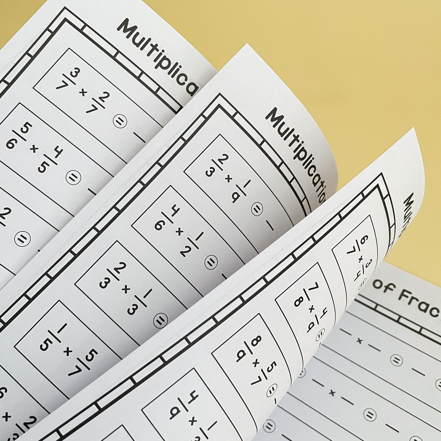 32 Pages A4 Fraction Multiplic - Kids Education Book avaliação e preço