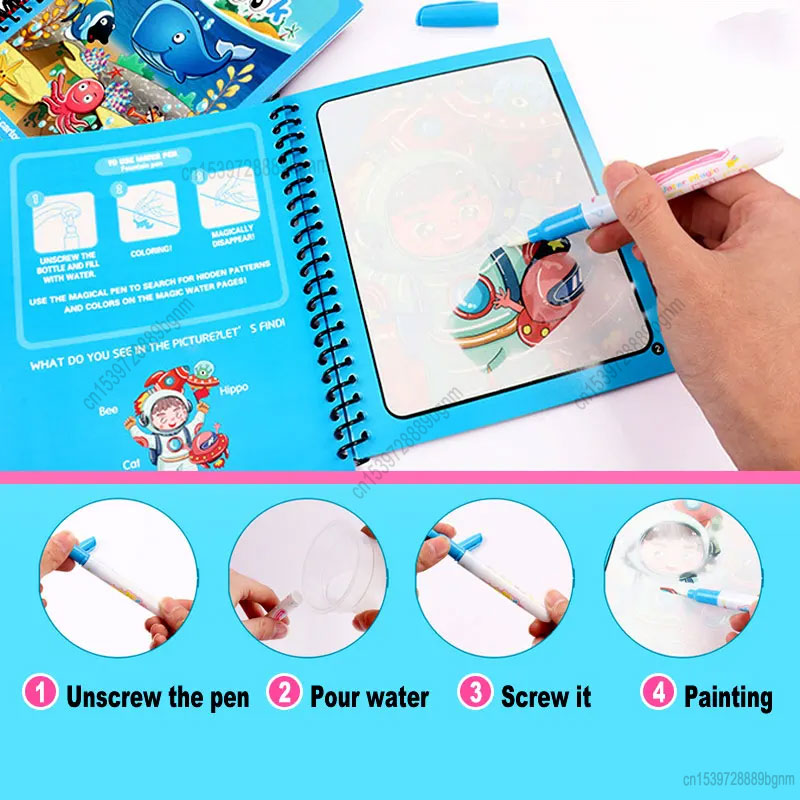 Cartoon Magic Water Painting C - Kids Education Book avaliação e preço