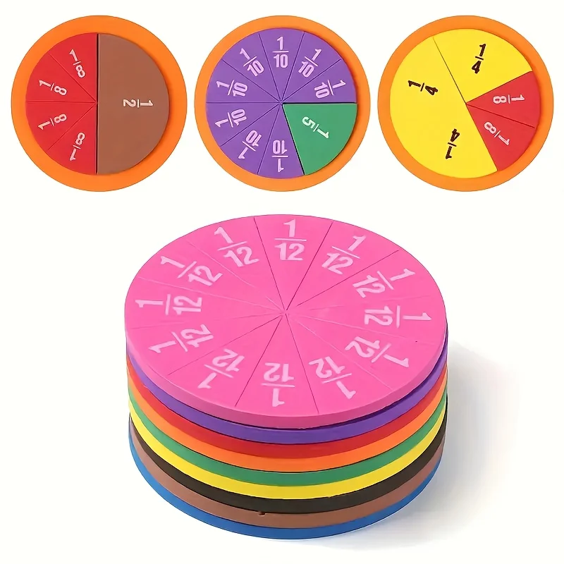9 PCS Fraction Math Manipulati - Math Manipulative Set avaliação e preço