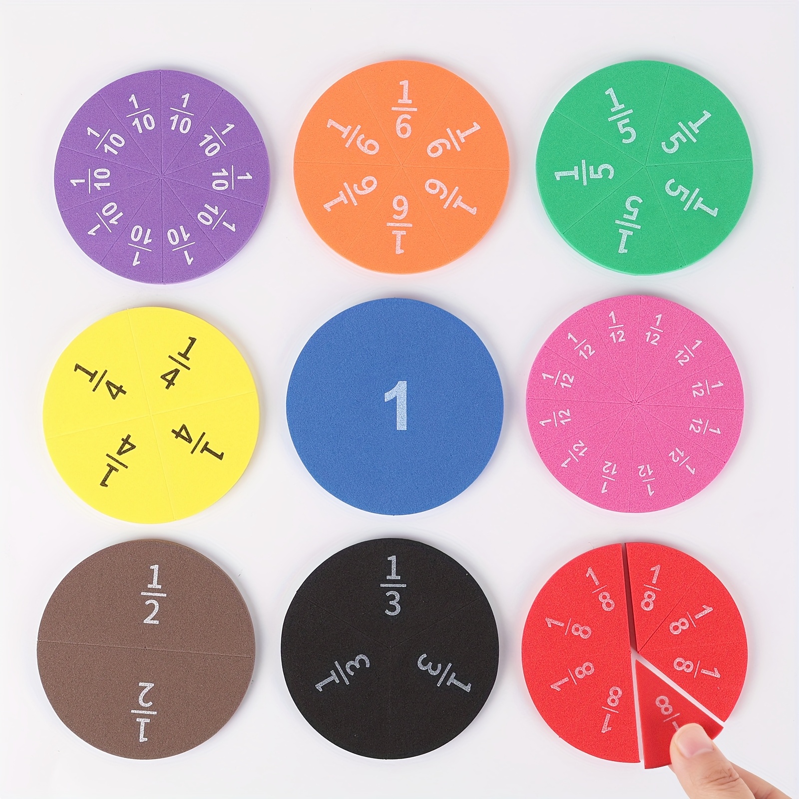 9 PCS Fraction Math Manipulati - Math Manipulative Set avaliação e preço