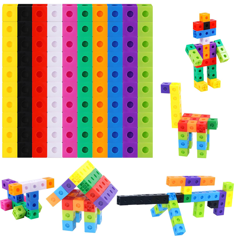 100PCS Set Linking Cubes Math  - Math Manipulative Set avaliação e preço