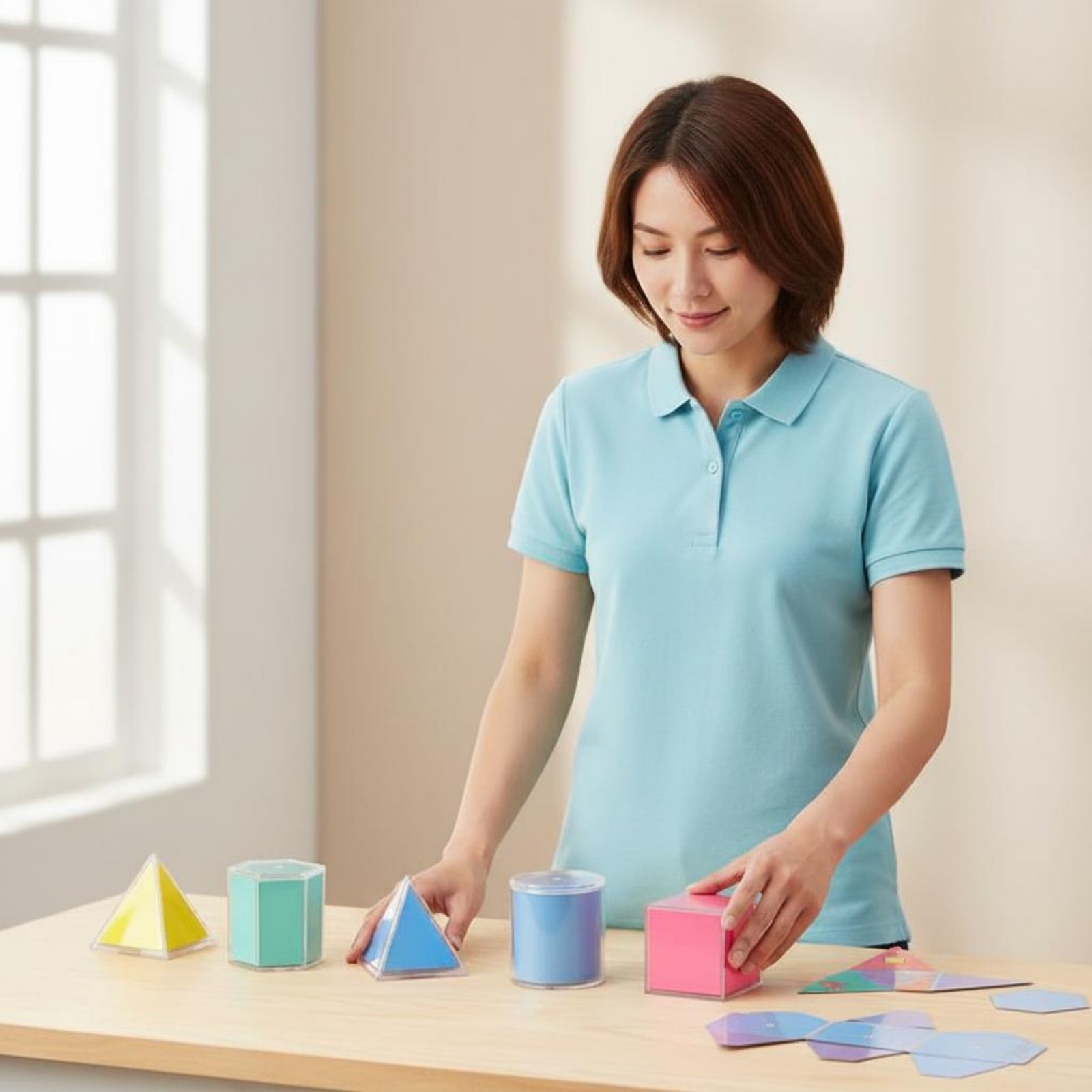 8 Pieces Transparent Geometric - Math Manipulative Set avaliação e preço