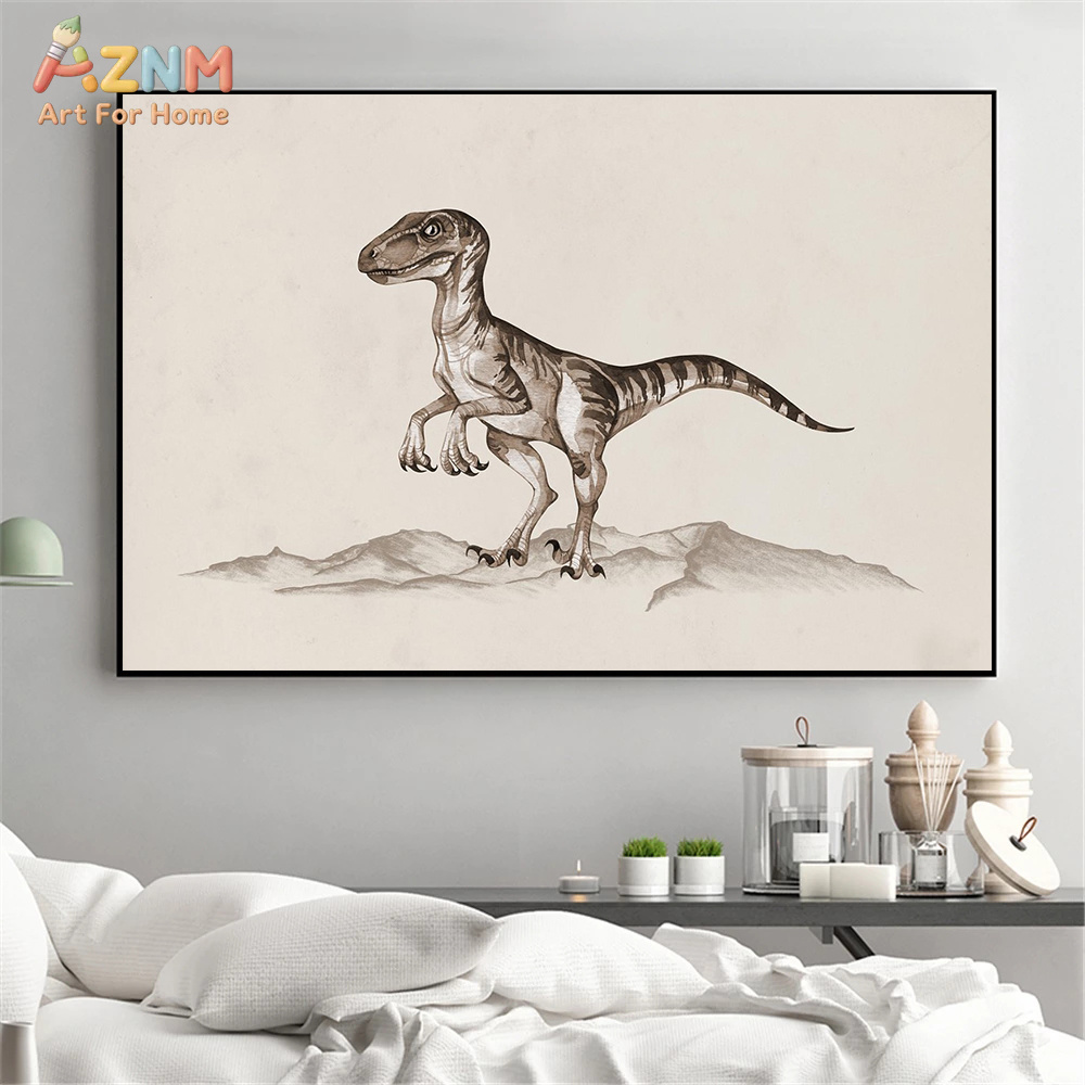 AZNM Watercolor Dinosaur Canva - Kids Education Quotes avaliação e preço