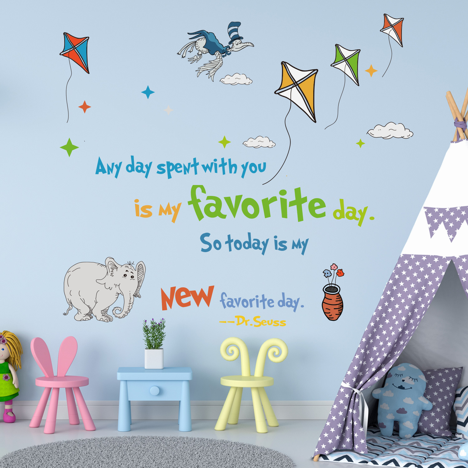 Colorful Dr. Seuss Inspiration - Kids Education Quotes avaliação e preço